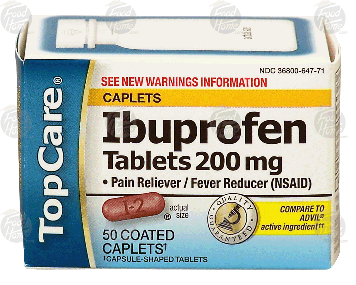 Top Care  ibuprofen tablets 200-mg, pain reliever, coated tablets Full-Size Picture